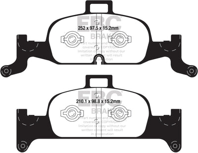 EBC 2018+ Audi A4 Allroad Quattro 2.0L Turbo Redstuff Front Brake Pads, low dust, high performance brake upgrade by DTX Performance