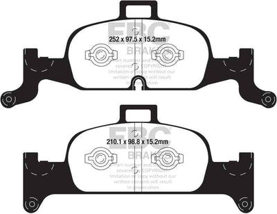 EBC 2018+ Audi A4 Allroad Quattro 2.0L Turbo Greenstuff Front Brake Pads diagram - high performance brakes by DTX Performance