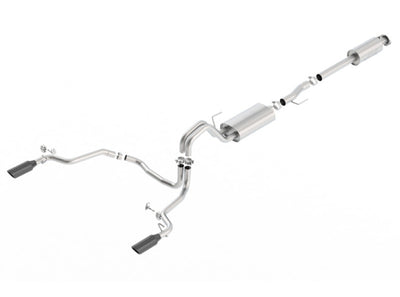 Borla 15-17 Ford F-150 2.7L/3.5L EcoBoost/5.0L V8 Rear Exit S-Type Catback Exhaust Black Chrome with 4