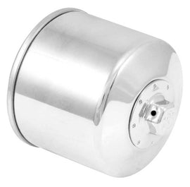 K&N Oil Filter Powersports Canister Chrome for performance car parts from DTX Performance, ideal for engine performance upgrades and tuning.
