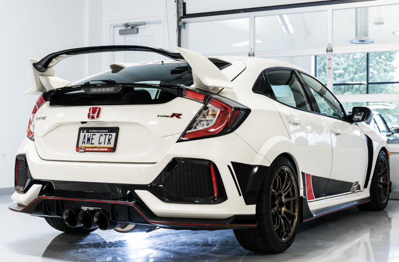 AWE Tuning 2017+ Honda Civic Type R Touring Edition Exhaust w/Front & Mid Pipe - Diamond Blk Tips - DTX Performance