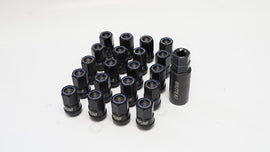 Wheel Mate Muteki HR38 Open End Lug Nuts 12x1.50 Titanium Chrome / Blue Ring - performance car parts by DTX Performance