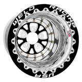 Weld V-Series 15x13 / 5X4.75 BP / 3in. BS Black 3 Piece Wheel - Black Single Beadlock MT