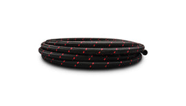 Vibrant -8 AN Two-Tone Black/Red Nylon Braided Flex Hose (20 foot roll) for performance car parts and engine upgrades