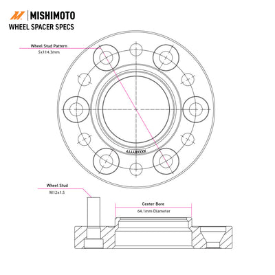 Mishimoto 5X114.3 15MM Wheel Spacers - Black for performance car upgrades, veteran owned shop. Ideal for brake clearance, high performance.