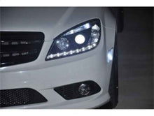 Load image into Gallery viewer, Spyder Mercedes Benz C-Class 08-11 Projector Headlights Halogen - DRL Blk PRO-YD-MBW20408-DRL-BK, performance car parts