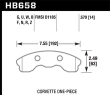 Load image into Gallery viewer, Hawk 2010-2013 Chevy Corvette Grand Sport (One-Piece Pads) High Perf. Street 5.0 Front Brake Pads - DTX Performance