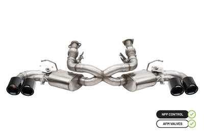 Corsa 20-25 Chevrolet Corvette C8 RWD 3in Valved Cat-Back exhaust by DTX Performance for high performance car upgrades