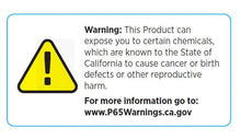 Load image into Gallery viewer, California Proposition 65 warning label for chemical exposure risks.