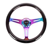 Load image into Gallery viewer, NRG Classic Wood Grain Steering Wheel (350mm) Black Paint Grip w/Neochrome 3-Spoke Center - available at DTX Performance