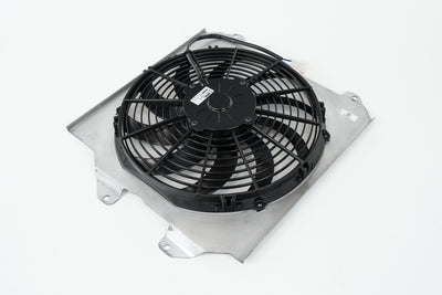 CSF 92-00 Honda Civic All-Aluminum Fan Shroud w/12in SPAL Fan at DTX Performance shop, enhancing engine cooling.