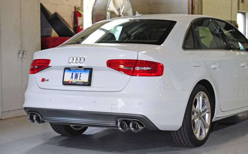 AWE Tuning Audi B8.5 S4 3.0T Track Edition Exhaust - Chrome Silver Tips (102mm) - DTX Performance