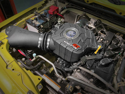 aFe 19-20 Suzuki Jimny 1.5L Momentum GT Cold Air Intake w/ Pro 5R Media installed in engine bay for performance upgrades