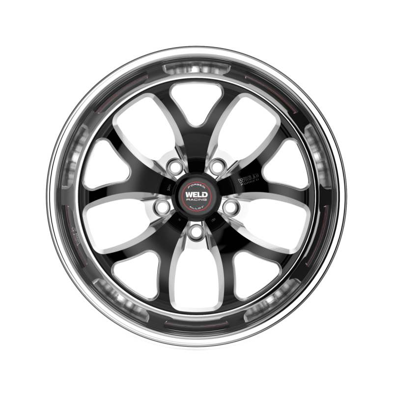 Weld S76 17x10 / 5x114.3 / 6.3 BS / 3.18 HB - Black Center - Polished Shell - Non-BL Wheel