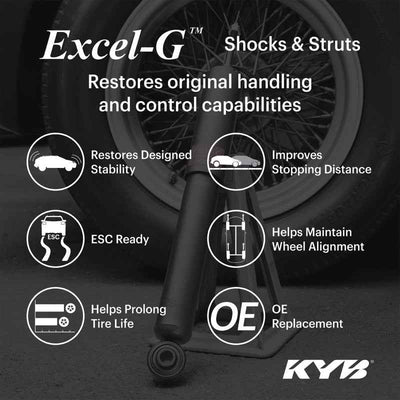 KYB Shocks & Struts Excel-G benefits, restores handling, improves stability, suitable for 2005-11 Chrysler 300 AWD, Dodge Charger, Magna.
