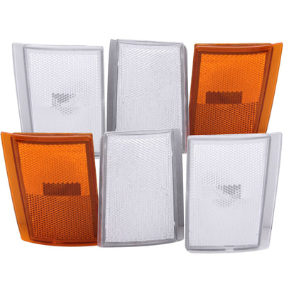 ANZO Corner Lights 1988-1993 Chevrolet C1500 Euro Corner Lights 4 Clear and 2 Amber 6pc with performance car parts