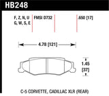 Hawk 97-12 Corvette/01-04 Z06/05-09 Z51 HT-10 Race Rear Brake Pads