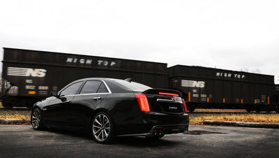 Corsa 2016-2019 Cadillac CTS V 6.2L V8 2.75in Polished Xtreme Axle-Back Exhaust showcasing performance car parts