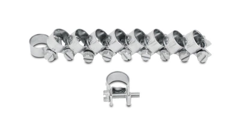 Vibrant Inj Style Mini Hose Clamps 10-12mm clamping range Pack of 10 Zinc Plated Mild Steel