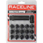Raceline Spline Lug Nut Kit with Spline Key 12 x 1.25 - 16 Pack - Black, performance car parts, high performance auto parts