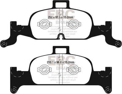 EBC 2018+ Audi A4 Allroad Quattro 2.0L Turbo Greenstuff Front Brake Pads diagram for performance upgrades