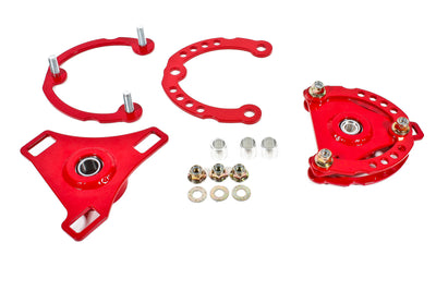 BMR 15-17 S550 Mustang Caster Camber Plates - Red; Performance upgrades for racing suspension and alignment correction. Veteran owned shop.
