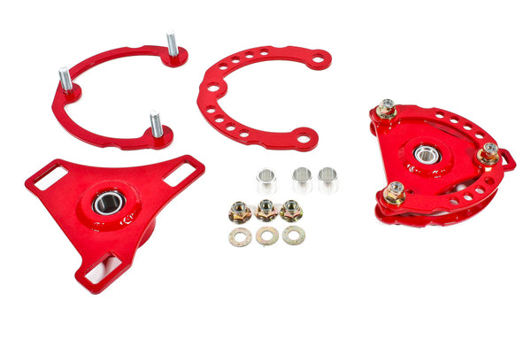 BMR 15-17 S550 Mustang Caster Camber Plates - Red; Performance upgrades for racing suspension and alignment correction. Veteran owned shop.