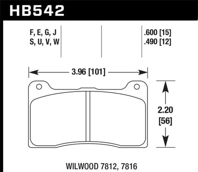 Hawk Wilwood 15mm HPS Brake Pads specs