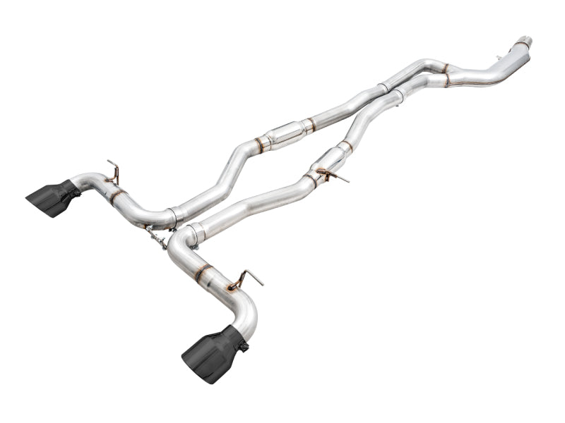 AWE 2020 Toyota Supra A90 Resonated Track Edition Exhaust - 5in Diamond Black Tips - DTX Performance