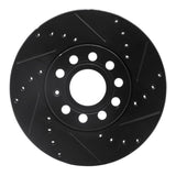 R1 05-25 Audi A3 (Mexico) Front Right Drilled & Slotted Black Brake Rotor
