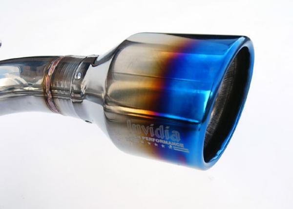Invidia Subaru BRZ / Scion FRS Q300 w/ Rolled Titanium Tips Cat- Back Exhaust (Blue Edge) for performance car parts by DTX Performance.