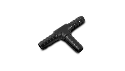 Vibrant 3/8in Barbed Tee Adapter - Black Anodized for DTX Performance car parts, high performance auto parts upgrades