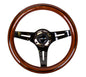 NRG Classic Wood Grain Steering Wheel (310mm) Dark Wood & Black Line Inlay w/Blk Chrome 3-Spoke Ctr. performance car parts