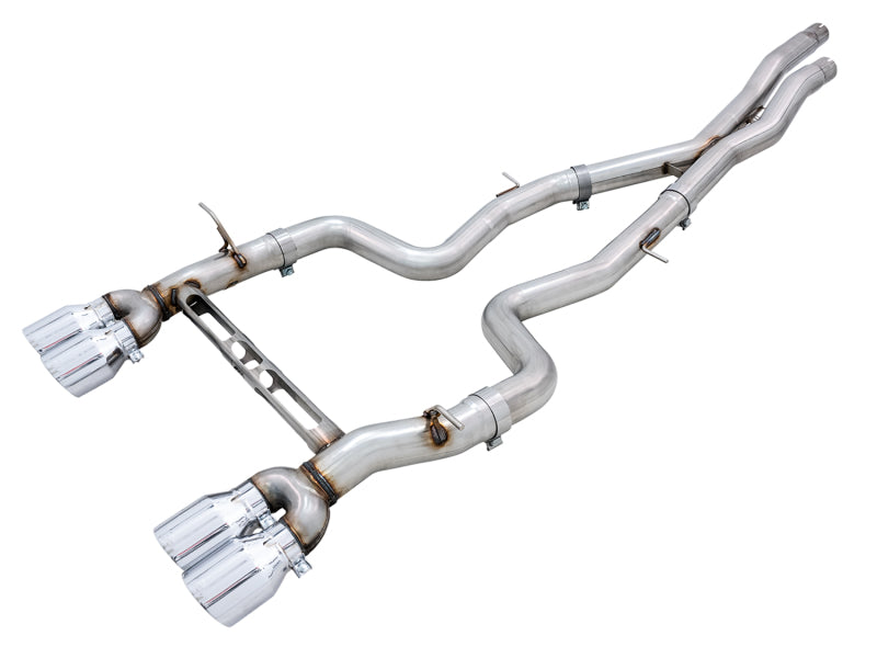 AWE Tuning BMW F8X M3/M4 Track Edition Catback Exhaust - Chrome Silver Tips - DTX Performance