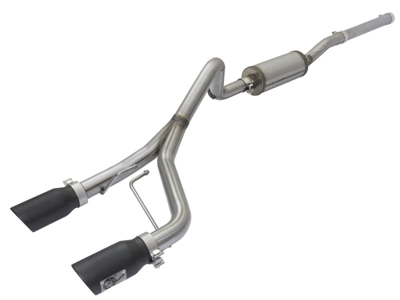 aFe Rebel Series CB 2.5in Dual Center Exit SS Exhaust w/ Black Tips 07-15 Jeep Wrangler 3.6L/3.8L V6 - DTX Performance