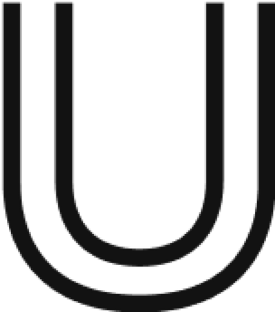Outline of a large letter U in black.