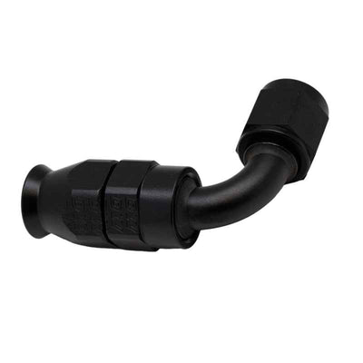 DeatschWerks 6AN Female Swivel 90-Degree Hose End PTFE - Anodized Matte Black