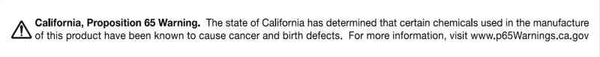 California Proposition 65 warning label