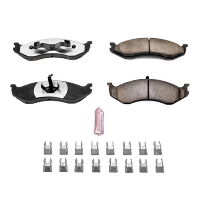 Power Stop 90-01 Jeep Cherokee Front Z36 Truck & Tow Brake Pads performance upgrade with hardware for high performance brakes