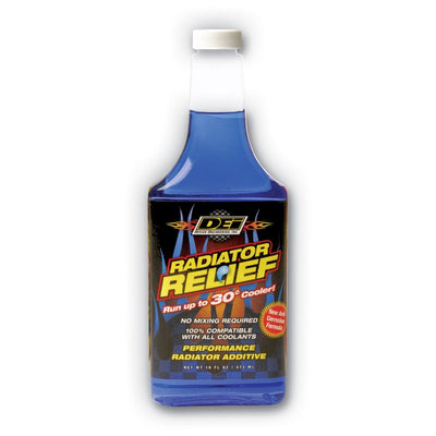DEI Radiator Relief 16 oz. coolant additive for high performance car parts and engine upgrades.