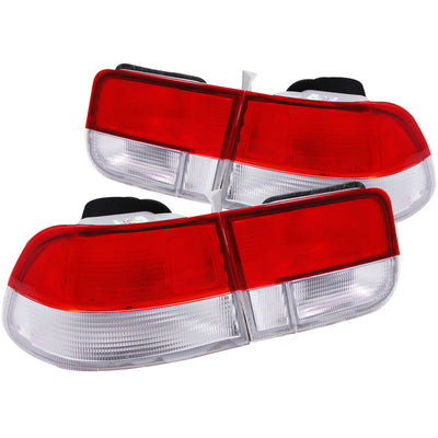 ANZO 1996-2000 Honda Civic Taillights Red/Clear - OEM 4pc, performance car parts from DTX Performance, high performance tuning