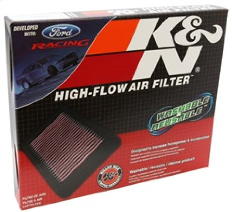 K&N 10 Ford Mustang GT 4.6L-V8 Drop In Air Filter for performance car parts, DTX Performance, veteran owned shop, performance upgrades.