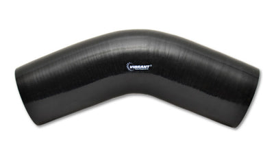Vibrant 4 Ply Reinforced Silicone Elbow Connector - 4in I.D. - 45 deg. Elbow (BLACK) for performance car parts and upgrades