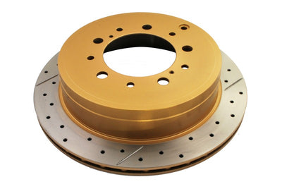 DBA 07+ Toyota Landcruiser 200 Series Rear Cross Drilled & Slotted Street Series Rotor for high performance auto parts