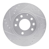 R1 06-15 Mazda MX-5 Miata Front Left Drilled & Slotted Silver Brake Rotor