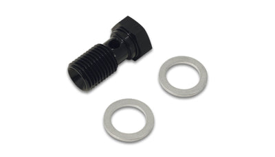 Vibrant Aluminum Banjo Bolt w/ 2 Washers (M12x1.25 20mm LG) - Anodized Black, high performance auto parts by DTX Performance