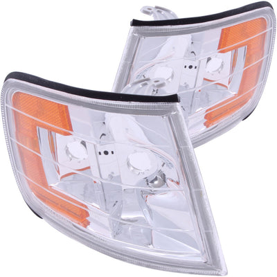 ANZO Corner Lights 1994-1997 Honda Accord Euro Corner Lights Chrome w/ Amber Reflector, performance car parts, DTX Performance shop