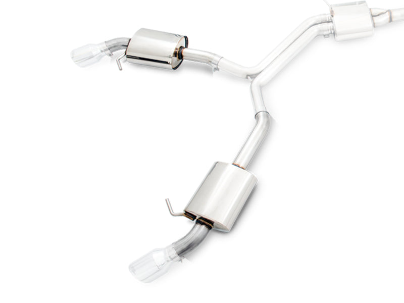 AWE Tuning Audi B9 A4 Touring Edition Exhaust Dual Outlet - Chrome Silver Tips (Includes DP) - DTX Performance