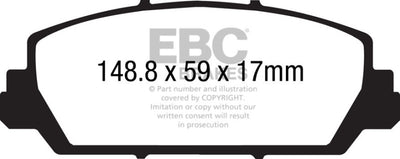 EBC 12+ Acura RDX 3.5 Yellowstuff Front Brake Pads - High performance brakes at DTX Performance
