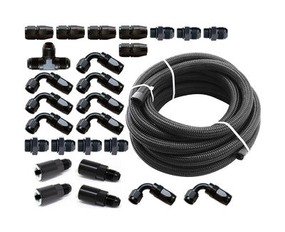 Torque Solution Braided Fuel Line Kit for -6 Aeromotive FPR & Flex Fuel Kit - 02-14 Subaru WRX, high performance auto parts